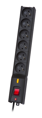 Picture of LESTAR LX 610 G-A, surge protector, 1.5m, black 6 AC outlet(s) 230 V