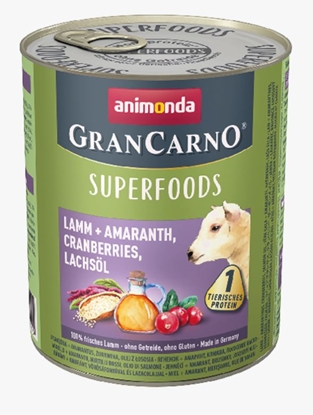 Picture of animonda GranCarno Superfoods flavor: lamb, amaranth, cranberry, salmon oil - 800g can