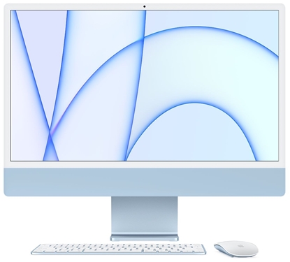 Attēls no 24 iMac Retina 4.5K display: Apple M1 chip 8 core CPU and 8 core GPU, 256GB - Blue 