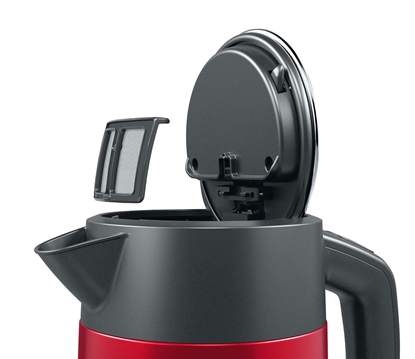 Attēls no Bosch TWK4P434 electric kettle 1.7 L 2400 W Black, Red