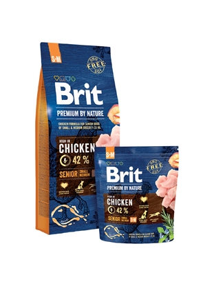 Attēls no BRIT Premium by Nature Senior Small&Medium Chicken - dry dog food - 15 kg