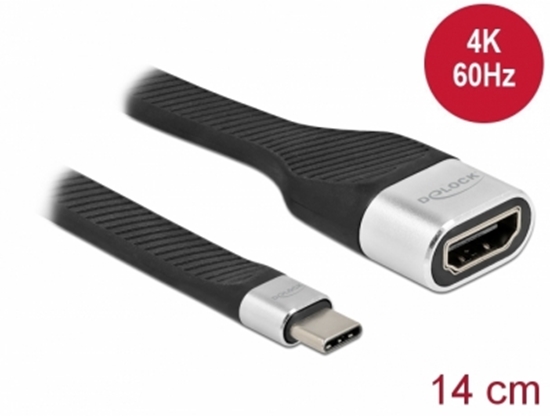Изображение Delock FPC Flat Ribbon Cable USB Type-C™ to HDMI (DP Alt Mode) 4K 60 Hz 14 cm