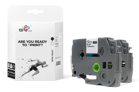 Picture of Taśma TBTB-TZE231 Brother Czarny na Białym 12mm x 8m 2szt.