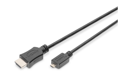 Picture of Kabel połączeniowy HDMI HighSpeed z Ethernetem 4K 60Hz UHD Typ HDMI A/HDMI D M/M 1m Czarny 