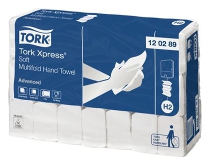 Изображение Hand towel sheets Tork Premium Interfold H2, 2 sl., 150 lapelių, 25.2x21.2cm, Z, ce