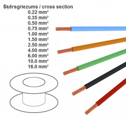 Picture of Montāžas kabelis  FLRY-B;Cu;2.5mm2;PVC;blue;60V;100m; klase5