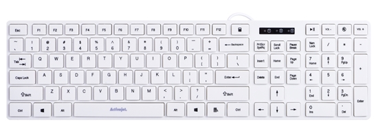 Picture of Activejet K-3066SW USB Wired Keyboard, White