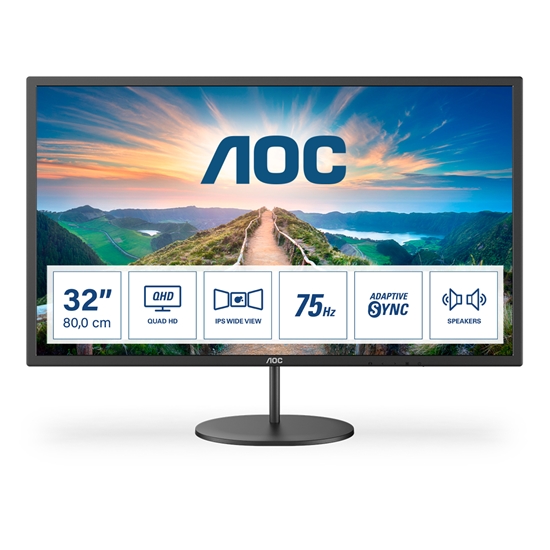 Picture of AOC V4 Q32V4 computer monitor 80 cm (31.5") 2560 x 1440 pixels 2K Ultra HD LED Black