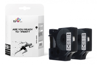 Picture of Taśma TBTD-45013 do DYMO Czarny na Białym 12mm x 7m 2szt.