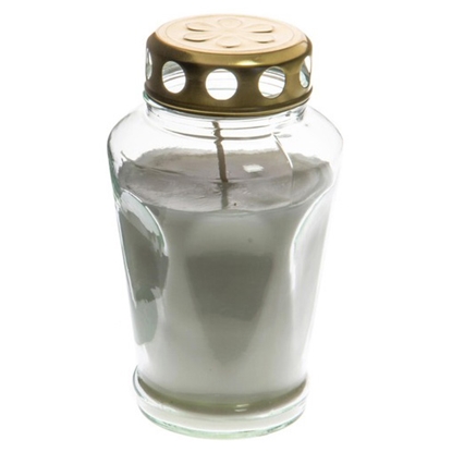 Picture of Kapu svece Polar Sešstūris stikla, balta 17cm