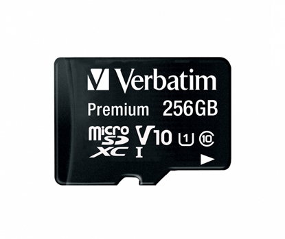 Picture of Verbatim microSDXC         256GB Class 10 UHS-I incl Adapt. 44087