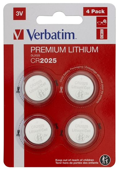 Изображение 1x4 Verbatim CR 2025 Lithium battery 49532