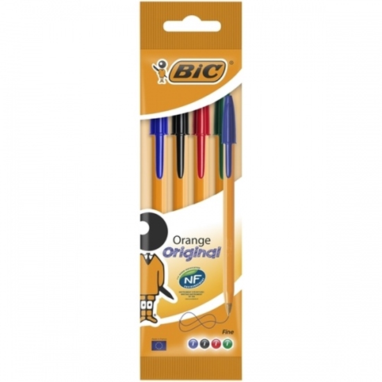 Изображение BIC Ballpoint pens ORANGE FINE 0.8 mm, Set 4 pcs. assorted colours 601231