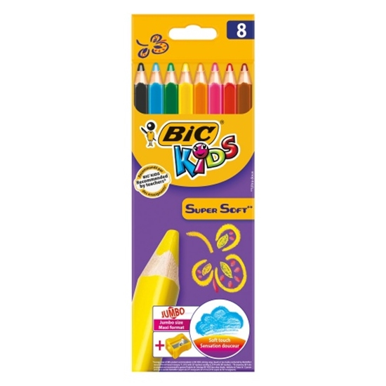Picture of Coloring pencils SUPERSOFT 8 colours + SHARPENER