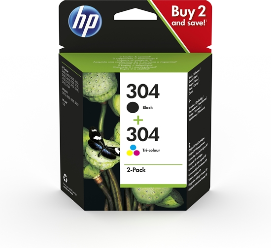 Изображение HP 304 2-pack Black/Tri-color Original Ink Cartridges