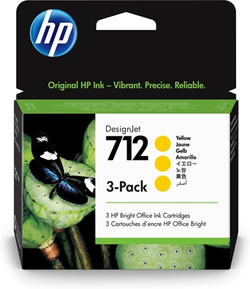Изображение HP 712 3-pack 29-ml Yellow DesignJet Ink Cartridge