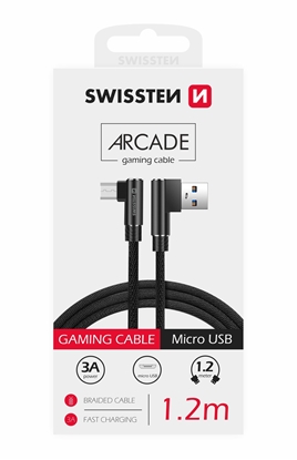 Attēls no Swissten L Type Textile Universal Quick Charge 3.1 USB to micro USB Data and Charging Cable 1.2m