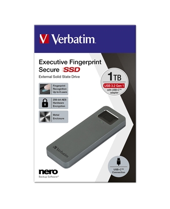 Attēls no Verbatim Fingerprint Secure SSD USB 3.2 Gen 1 USB-C 2,5      1TB