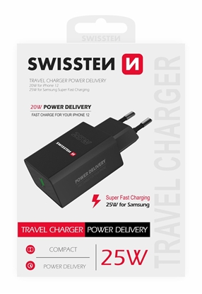 Attēls no Swissten Premium 25W Travel Charger USB-C PD 3.0