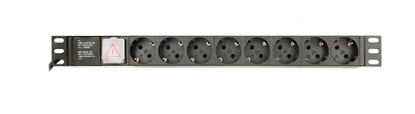 Изображение Gembird Power Distribution Unit PDU 8 Schuko Sockets 1U 16A C14 Plug 3m