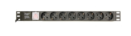 Picture of Gembird Power Distribution Unit PDU 8 Schuko Sockets 1U 16A C14 Plug 3m