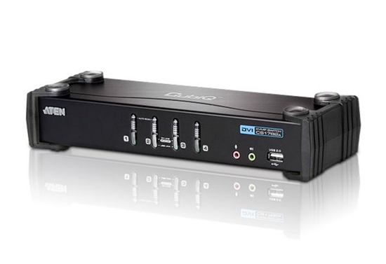 Picture of Aten 4-Port USB DVI KVM Switch with Audio & USB 2.0 Hub (KVM Cables included)