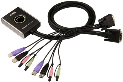 Attēls no ATEN 2-Port USB DVI/Audio Cable KVM Switch with Remote Port Selector