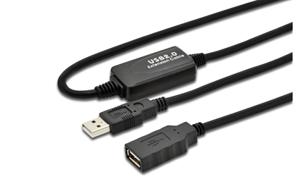 Attēls no Kabel USB MicroConnect USB-A - USB-A 5 m Czarny (USB2.0AAF05A)