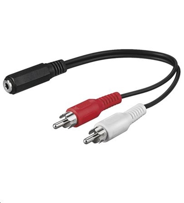 Picture of Kabel MicroConnect Jack 3.5mm - RCA (Cinch) x2 0.2m czarny (AUDALH02)