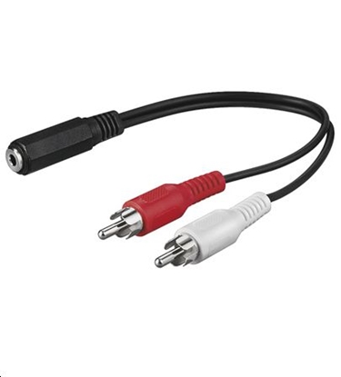 Изображение Kabel MicroConnect Jack 3.5mm - RCA (Cinch) x2 0.2m czarny (AUDALH02)