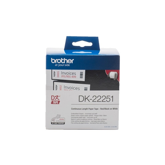 Picture of Brother DK-22251 label-making tape Black and red on white