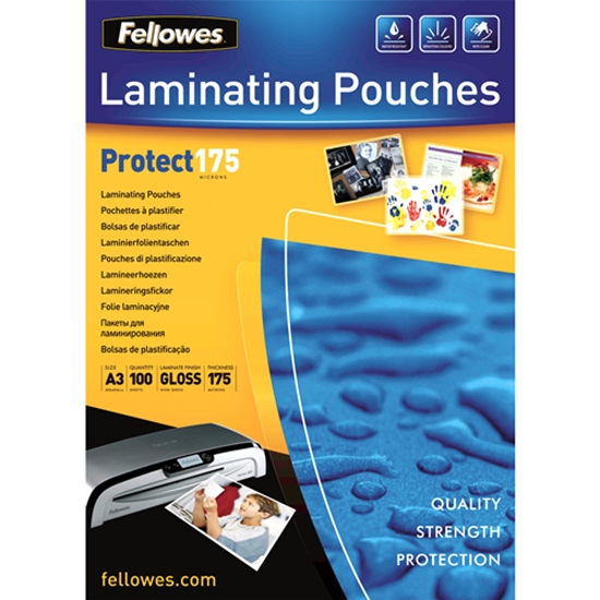 Picture of Fellowes A3 Glossy 175 Micron Laminating Pouch - 100 pack