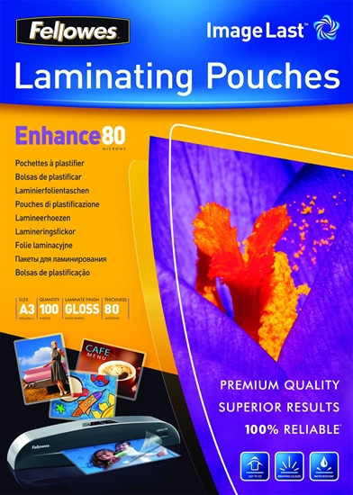 Изображение Laminēšanas plēves Fellowes ImageLast A3 80 Micron Laminating Pouch - 100 pack