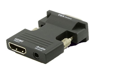 Picture of Adapter AV MicroConnect HDMI - D-Sub (VGA) + Jack 3.5mm czarny (HDMIVGAAUDIOB)