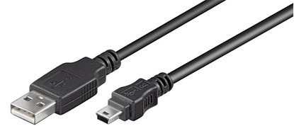 Attēls no Kabel USB MicroConnect USB-A - miniUSB 1 m Czarny (USBAMB51)
