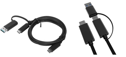 Attēls no Kabel USB MicroConnect USB-C - USB-C + USB-A 1 m Czarny (USB3.1CCA1)