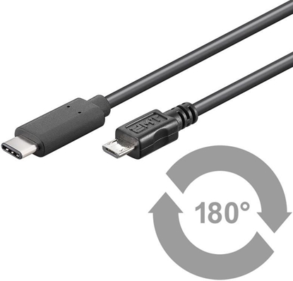 Attēls no Kabel USB MicroConnect USB-C - microUSB 1 m Czarny (USB3.1CAMIB1)