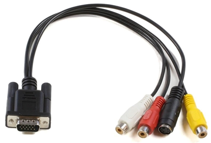 Picture of Kabel MicroConnect D-Sub (VGA) - RCA (Cinch) x3 - S-Video 0.3m czarny (MONGGSV)