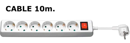 Изображение Listwa zasilajca MicroConnect 6 gniazd 10 m biaa (GRU00610W)