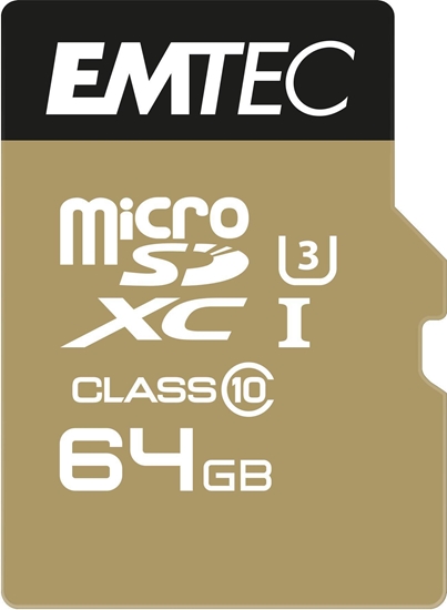 Picture of Emtec mSD 64GB UHS-I U3 V30 A1 SpeedIN Pro + Adapter
