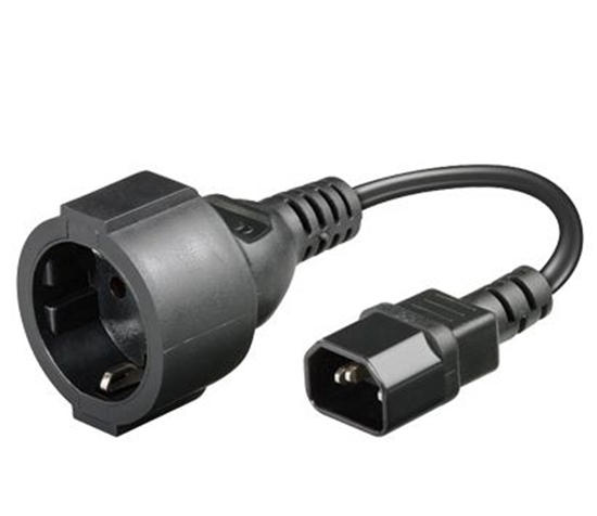 Изображение Kabel zasilajcy MicroConnect Adapter C14 -Schuko, 0.23m (PE130075)