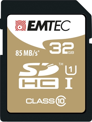 Picture of EMTEC SD Card  32GB SDHC (CLASS10) Gold + Kartenblister