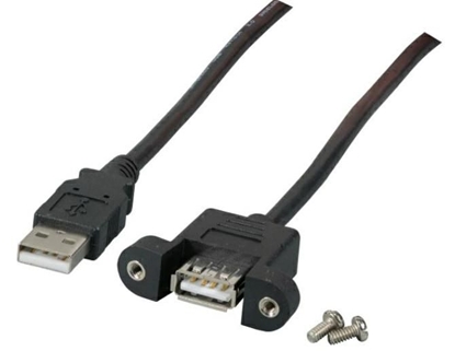 Attēls no Kabel USB MicroConnect USB-A - USB-A 1.8 m Czarny (USBAAF1PANEL2)