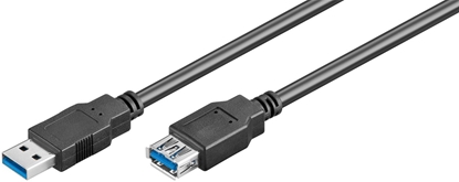 Attēls no Kabel USB MicroConnect USB-A - USB-A 0.5 m Czarny (USB3.0AAF05B)