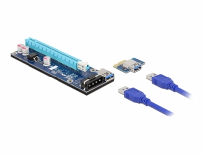 Attēls no Delock Riser Card PCI Express x1 to x16 with 60 cm USB cable