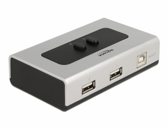 Изображение Delock Switch USB 2.0 with 1 x Type-B female to 2 x Type-A female manual bidirectional