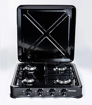 Picture of Adjustable gas cooker 4 zones Ravanson K-04TB (Black)