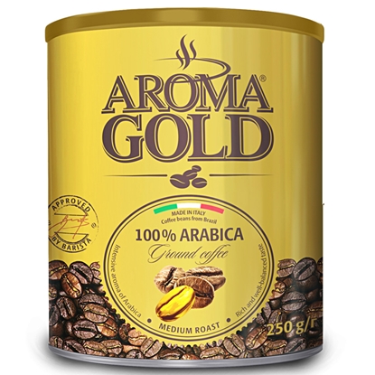 Attēls no Kafija malta Aroma Gold 100% Arabica 250g skārd.