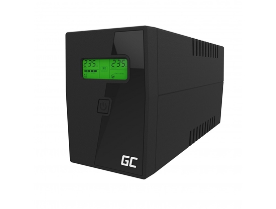 Изображение Green Cell UPS01LCD uninterruptible power supply (UPS) Line-Interactive 0.6 kVA 360 W 2 AC outlet(s)