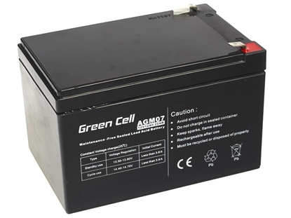 Picture of Green Cell AGM Battery 12V 12Ah - Batterie - 12.000 mAh Sealed Lead Acid (VRLA)